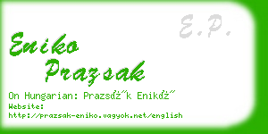 eniko prazsak business card